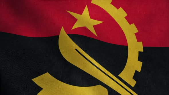 Angola Flag Waving in the Wind