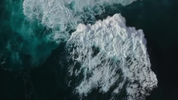 Overhead Sea Waves Aerial Background