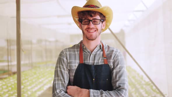 The farmer is checking the quality of the melon at the melon