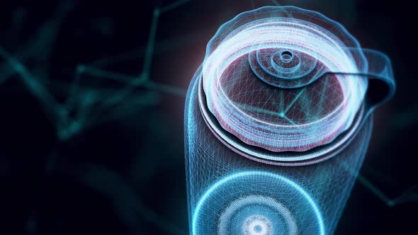 Water Bottle Or Thermos Hologram Close Up 4k alt