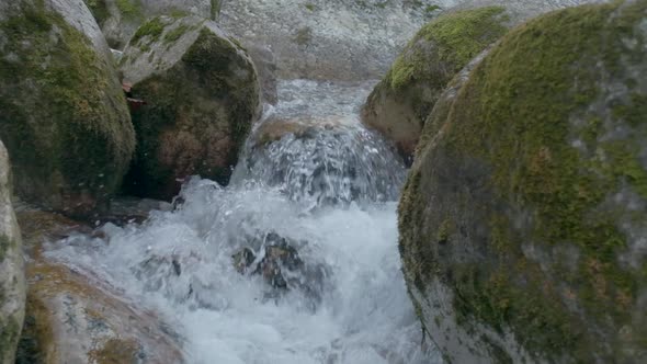 River Water Flow Stream at Slow Motion