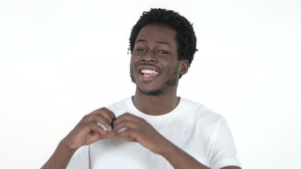 Handmade Heart By African Man, White Background