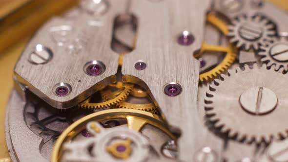 Close Up of Watch Mechanism