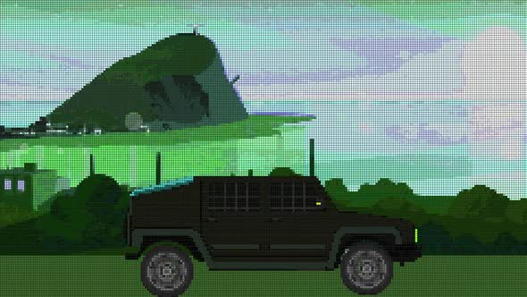 Military Car 8 Bit Style