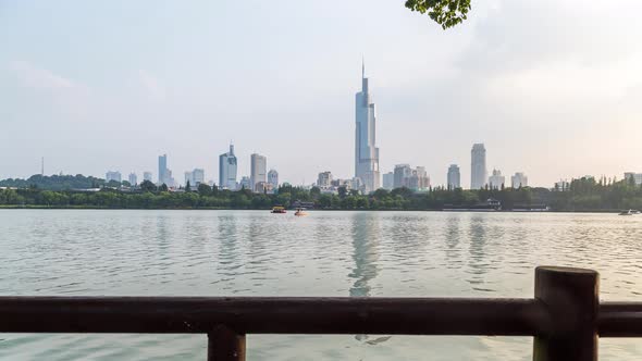 Time lapse of cityscape in nanjing city