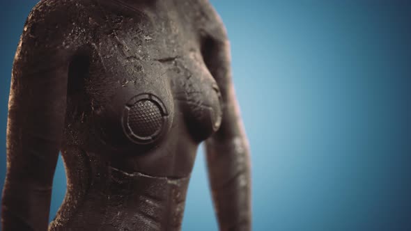 Futuristic Sci Fi Woman in Burned Suit alt