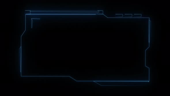 Hud Frame Digital Technology Plexus Lines, Alpha Channel alt