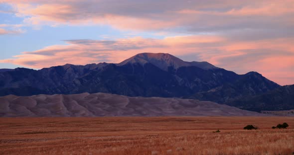 Great Sand Dunes National Park in Colorado sunset to dark time lapse video.