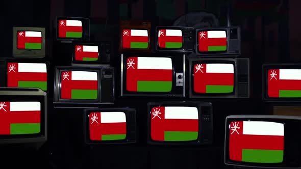 Flag of Oman and Retro TVs.