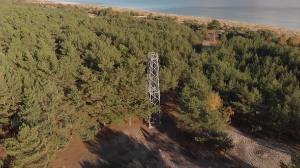 Aerial clip of a drone flying over a forest of Hel , Poland. Shoot on a DJI Mavic Air at 4K, 23,973f