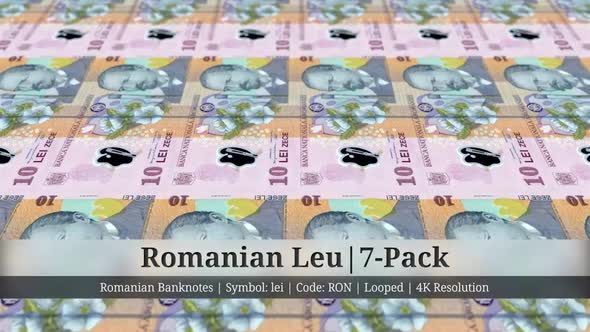 Romanian Leu | Romania Currency - 7 Pack | 4K Resolution | Looped