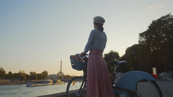 Young woman with a bicycle