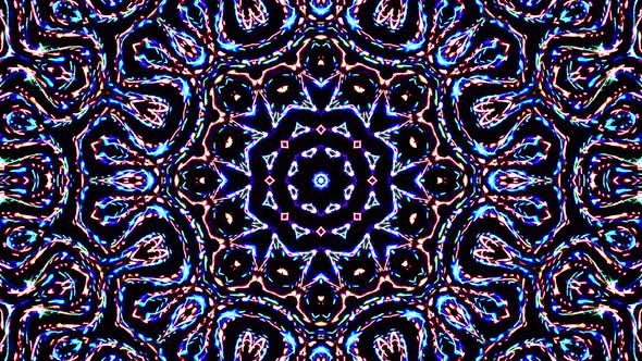 colorful stripes glowing wave flower shape, kaleidoscope black background alt