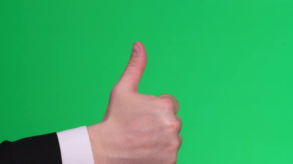 Thumb Up on the Screen of a Chromakey