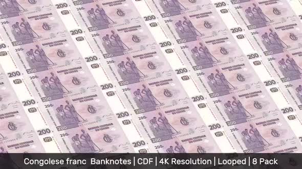 Congo, Democratic Republic of the Banknotes Money  / Congolese franc / Currency Fr / CDF/ | 8 Pack