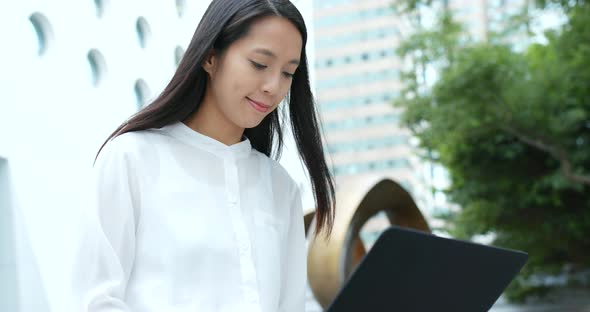 Businesswoman work on laptop computer