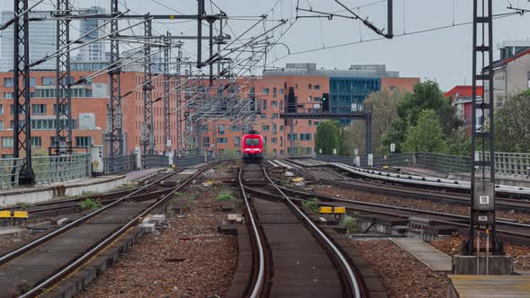 Time Lapse of the moving trains in Berlin, Germany