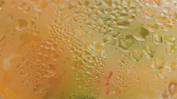 Water Drops of Vapor Close Up View of the Lid of the Pan