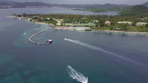 Martinique Island and Beach Aerial View in Caribbean Islands