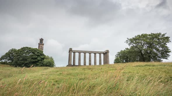 Timelapse of monuments on a hill