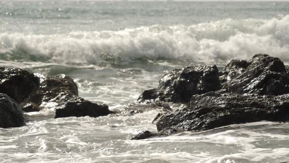 Bubbles Coming Out From the Water in Koijigahama Beach in Tahara Japan