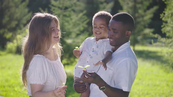 Young Multiracial Family in the Park