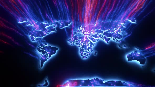 Abstract Earth Map V2 Representation Of Data Transfer In Earth 4k