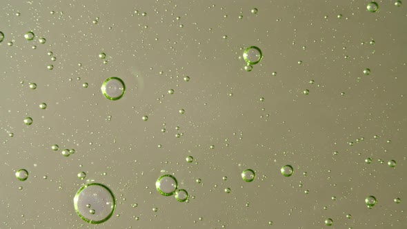 Macro Shot of Air Bubbles in Transparent Cosmetic Liquid Gel Cream