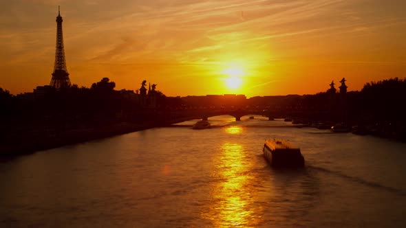 Paris Eiffel Tower Sunset