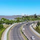 Cyclists, Highway, Road, Cars (Rosario, Argentina) aerial view, drone footage - VideoHive Item for Sale