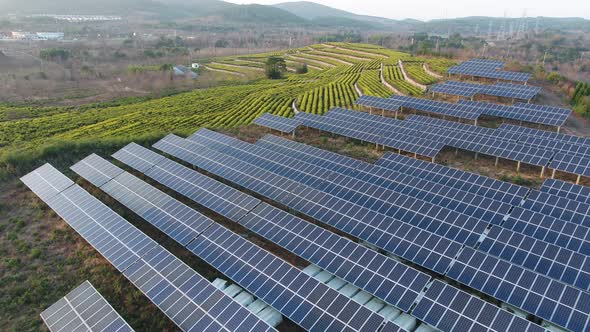 Solar power station in montain