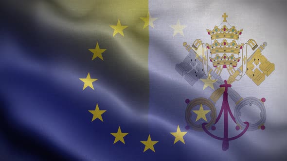 EU Vatican City Holy See Flag Loop Background 4K