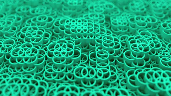 Background of Many Circles Lot of 3d Intersecting Cylinders Backdrop