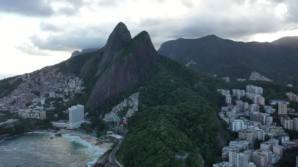 Rio de Janeiro Brazil. Tropical beach scenery. Postalcard of coastal city