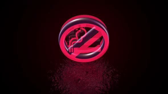 Neon Cigarette No Smoking Symbol