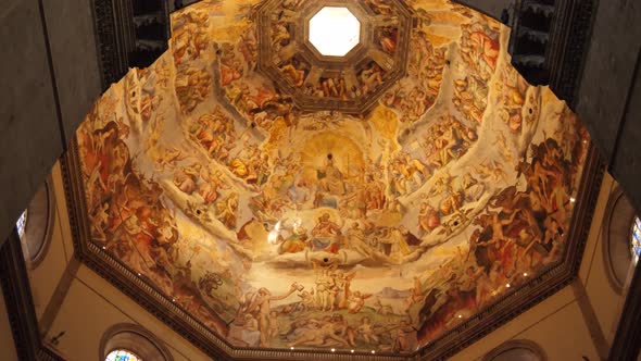 Florence cathedral dome seen from the inside, Tuscany, Italy