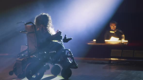 Wheelchair Woman at Audition in Theatre