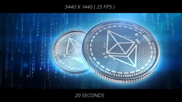 Ethereum Blockchain Coin - Ultrawide WQHD Background