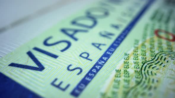 Biometric Passport with Spanish Visa. Schengen Visa for Tourism and Travel in EU