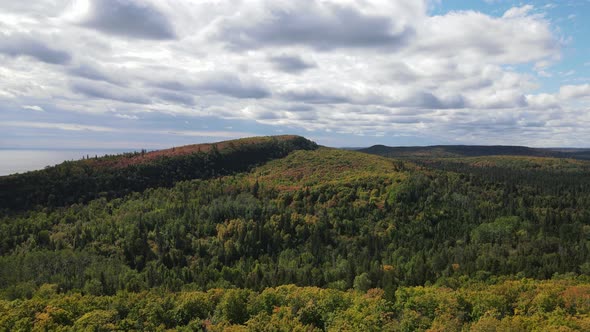eartly autumn colors seen from oberg mountain in North Minnesota