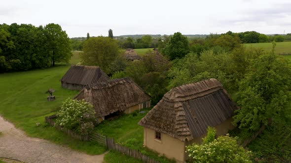 Aerial View on Museum of National Architecture and Life Pirogovo