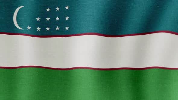 The National Flag of Uzbekistan