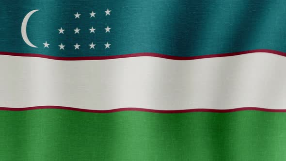 The National Flag of Uzbekistan alt