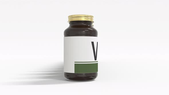 VITAMIN K2 Text on Medical Bottles alt