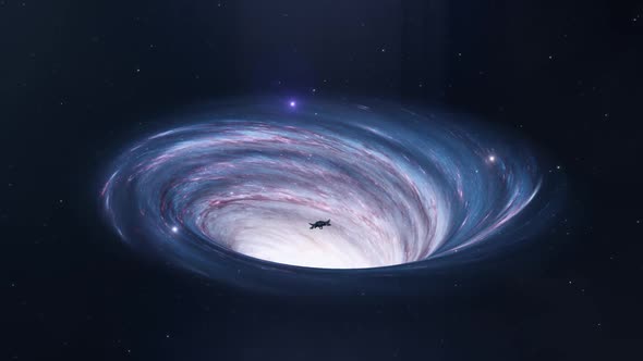 Small Spaceship Entering a Wormhole