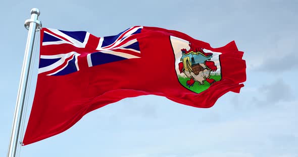 Bermuda Flag Waving  Loop  4 K