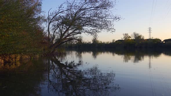 River bank at sunset, beautiful views