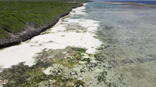 Zanzibar Tanzania  Aerial View of Low Tide in the Ocean Near the Coast