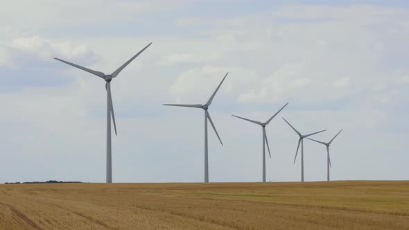 Scene of wind turbine energy. 