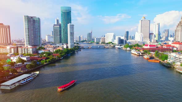 4K UHD : Bangkok thailand aerial city view drone footage over the city